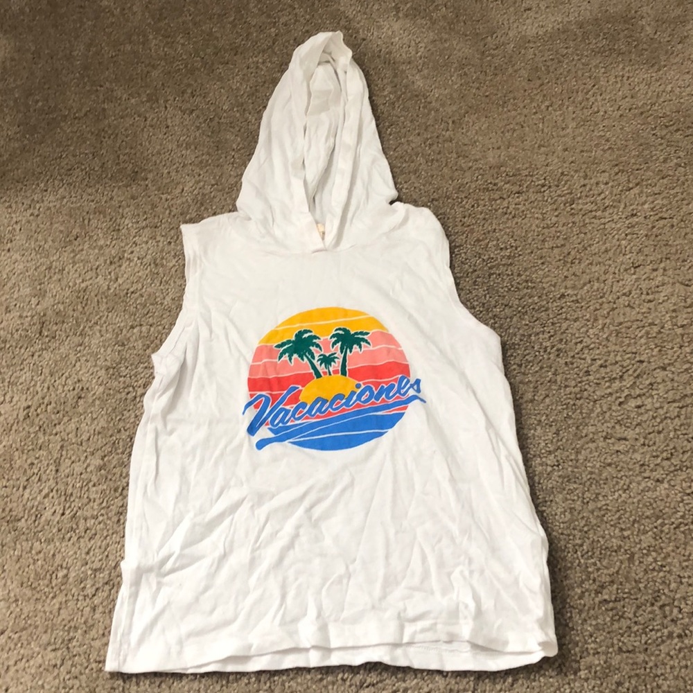 White tank top with a picture in the middle